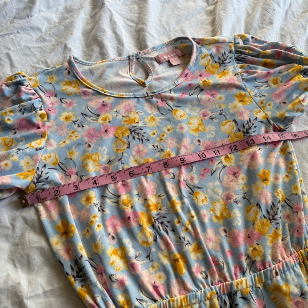 BCBG Girls Floral Puff-Sleeve Dress – Size L (14/16) - Picture 3 of 6